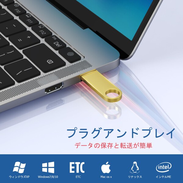 USBメモリ 2GB 20個セットキーチェーン付きWooolken 洗練されたメタルUSB 2.0サムドライブ メモリスティック PC ノートパソコン用_1