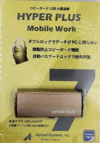 Hyper Plus USBメモリ ハイパープラス Ver7 (HP-128GBシルバー) コピーガード 在宅勤務 出張 テレワーク USB3.2 GEN1 暗号化 windows10/11対応 情報漏えい防止 (128GB)ver7.8 exFAT