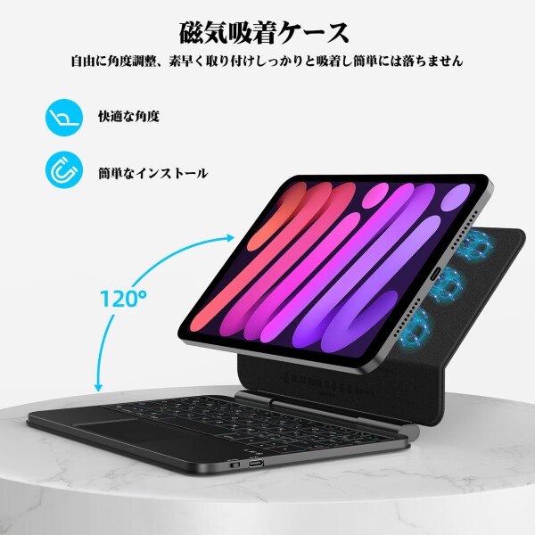 BETTDOW マジックキーボード 2024 Mini 7 A17 Pro 第7世代&2021 Mini 6 