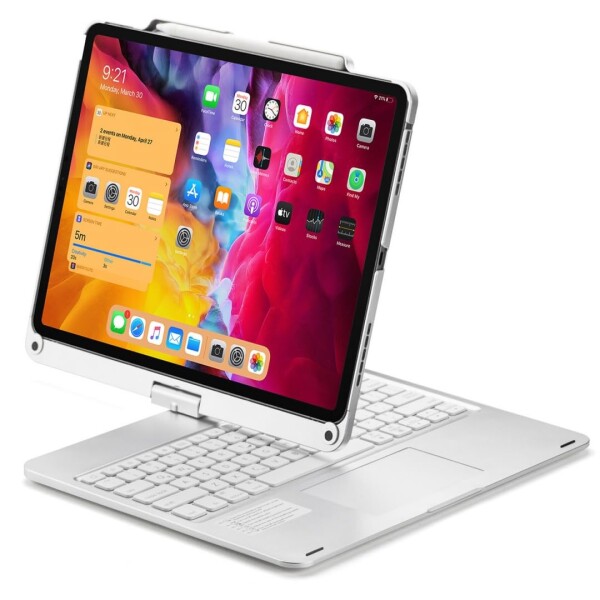 360度回転 2024 iPad Pro 13インチ (M5,M4)用の/iPad Air 13インチ (M3,M2)用の キーボードケース タッチパッド バックライト付き iPad Pro 12.9インチ 第6/5/4/3世代用の キーボード カバー 一体型 折りた