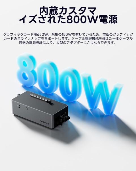 AOOSTAR AG01 eGPUドックドッキングステーション OCulinkポート 800W電源内蔵 外付けGPU グラフィックボード ドックケース エンクロージャ 最新型 合金製_3