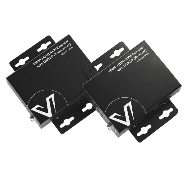 AV Access HDMI KVM USB エクステンダー オーバー Cat5e/6/6a/7 260ft/80m、2 USB 2.0 ポート、プラグ アンド プレイ、ドライバー不要、すべてのオペレーティング システム、キーボード、マウスをサポ