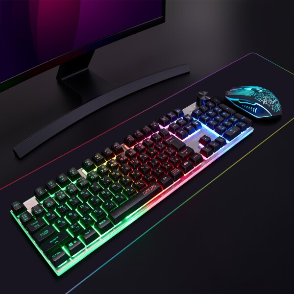 ワイヤレスゲーミングLEDキーボードマウスセット 109キーノッブドバックライト音量調節 RGB 無線 充電式 日本語配列 4段階DPI ps5 ps4 PC/Windows/Mac対応 日本語説明書付きCHONCHOW G312b