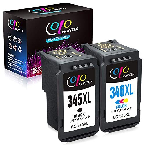 Canon(キャノン)用BC-345XL+BC-346XL（ブラック+カラー) 2個セット 345+346 大容量 残量表示付 再生インク TS3330/ 3130S /3130 / 203 / 303 /3300 /3100 /200 TR4530