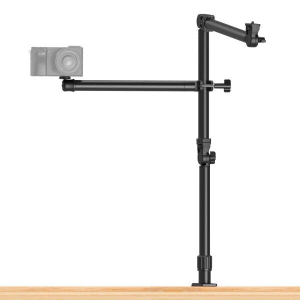 SmallRig ライブデスクトップカメラブラケット オーバーヘッドカメラデスクマウントスタンド 360°ボールヘッド付き柔軟で取り外し可能なアーム付き 卓上Cクランプ写真ビデオ撮影ライブ