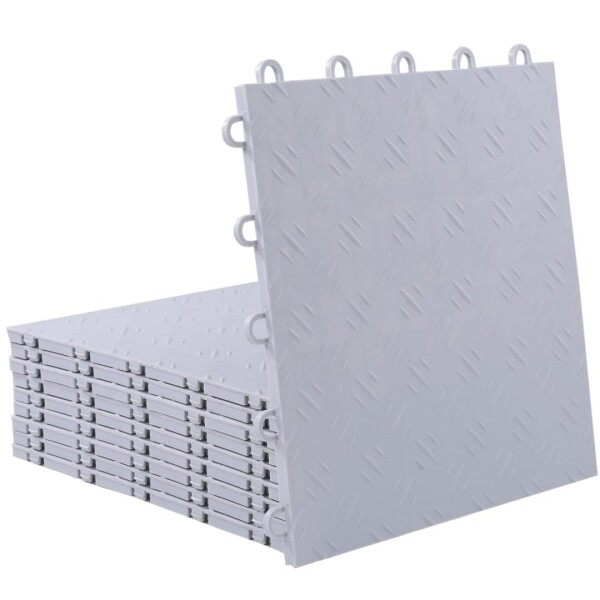 ISL ガレージタイル ソリッドタイプ ライトグレー 10枚セット 33×33×1.2cm 業務用 高耐荷重モデル