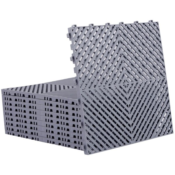 ISL ガレージタイル フラットタイプ グレー 10枚セット 40×40×1.8cm 業務用 高耐荷重モデル