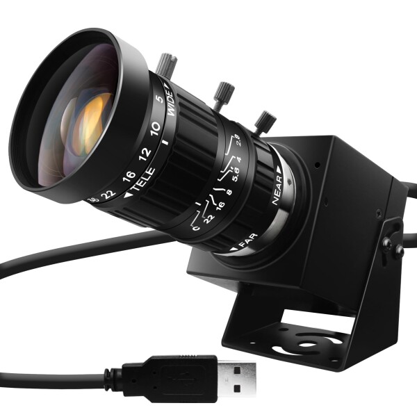 ELP 1080P 120fps マニュアルズームウェブカメラ1200万画素5-50mm可変焦点Webかめらコンピューター用12MP高速UVC USB2.0 PCカメラデスクトップコンピューター用産業用セキュリティカメラ10倍ズーム