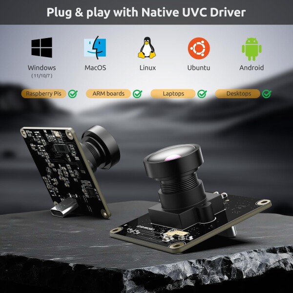 InnoMaker USB 3.0 UVCカメラモジュール IMX415センサー搭載 4K@30FPS & 1080P@60FPS プラグアンドプレイ Windows/Linux/Mac/Android/Raspberry Pi/Jetson Nano/ARMボード対応_3