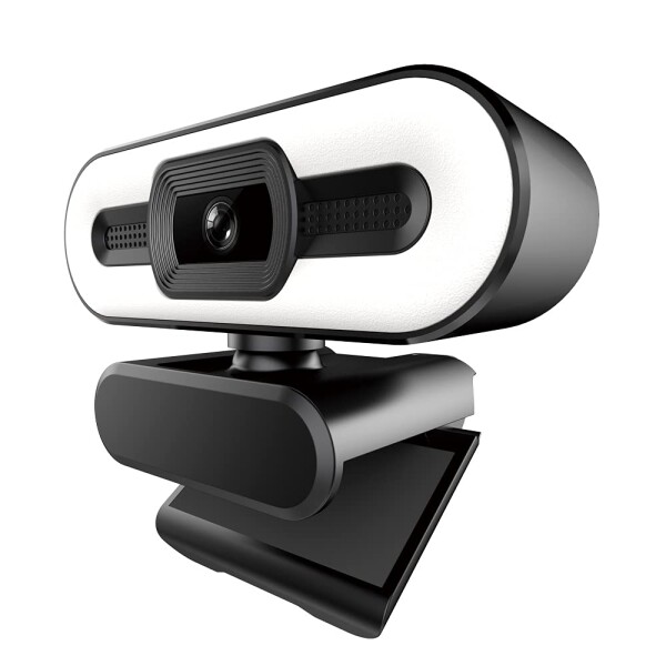 SUNEAST WEBカメラ ウェブカメラ 暖色切替LEDライト 30FPS Zoom会議用PCカメラ USB給電 360°調整 370万画素 1440p マイク内蔵 SEW10-2K370CL