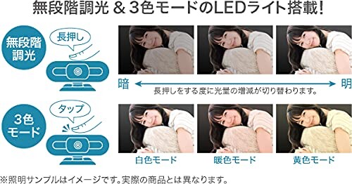 SUNEAST WEBカメラ ウェブカメラ 暖色切替LEDライト 30FPS Zoom会議用PCカメラ USB給電 360°調整 370万画素 1440p マイク内蔵 SEW10-2K370CL_3