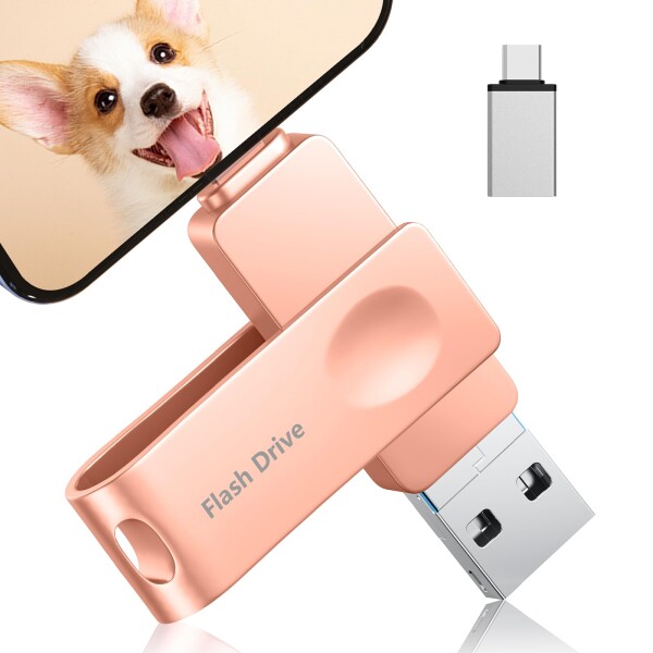 512GB USBメモリー4in1 Phone用USBメモリ phone 写真データ保存 高速 USB 3.0タイプc usbメモリphone用外付けメモリphoneバックアップ IOS/Android/PC/Mac対応 スマホの写真を保存する 携帯容量不足解消(ピ
