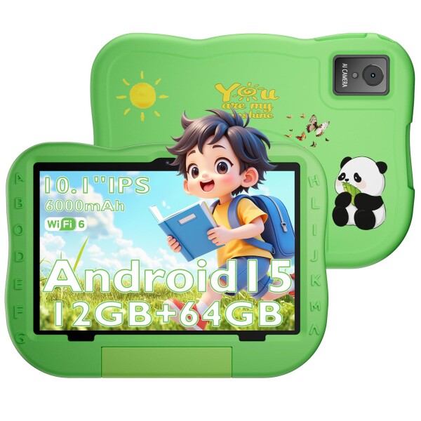 MENTUME P30 キッズタブレット 10インチ Wi-Fiモデル Android 15 子供 タブレット 12GB+64GB Wi-Fi6 6000mAh 子供用タブレット 知育アプリ対応 利用時間制限可能 軽量EVAケース付き 落下防止 誕生日プレ