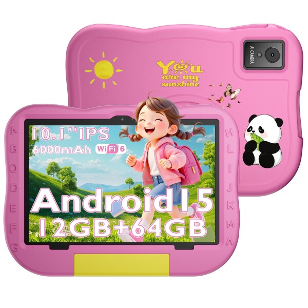 MENTUME P30 キッズタブレット 10インチ Wi-Fiモデル Android 15 子供 タブレット 12GB+64GB Wi-Fi6 6000mAh 子供用タブレット 知育アプリ対応 利用時間制限可能 軽量EVAケース付き 落下防止 誕生日プレ