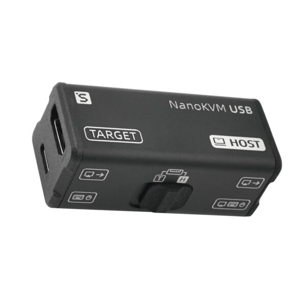 WayPonDEV Sipeed NanoKVM-USB 指サイズ 4K USB KVM キャプチャーボード ブラウザ直操作 マルチデバイス管理ツール HDMIループスルー対応 サーバー/SBC/PC メンテナンス用 ファイル転送機能付き （黒