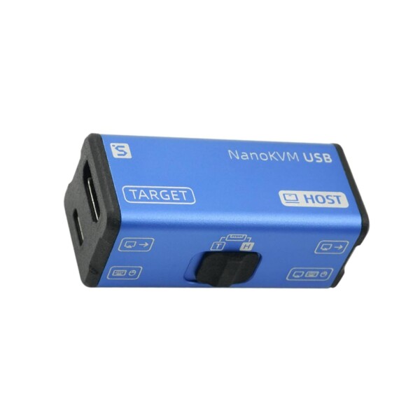 WayPonDEV Sipeed NanoKVM-USB 指サイズ 4K USB KVM キャプチャーボード ブラウザ直操作 マルチデバイス管理ツール HDMIループスルー対応 サーバー/SBC/PC メンテナンス用 ファイル転送機能付き （青