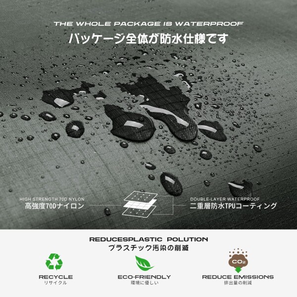 旅行用TPU真空バッグ、70Dナイロン再利用可能圧縮バッグ、IP67防水ジッパー付き、衣類用圧縮パッキングキューブ、荷物とバックパック用の省スペースバッグ (フルオープン、1個)_4