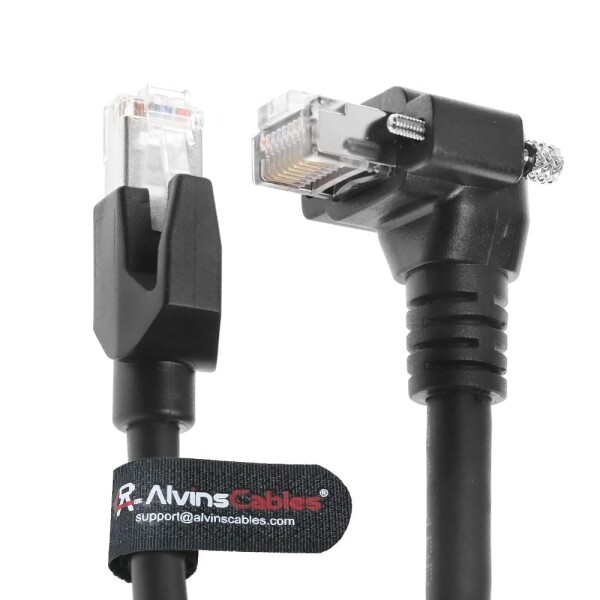 Alvin's Cables RJ45 スクリューロック CAT6A 高柔軟 LANケーブル 工業用Ethernetケーブル GigE Vision/PoE対応 Cognex Keyence Basler対応 ロボット・FA設備向け 10m 下向き