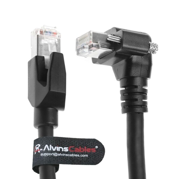 Alvin's Cables RJ45 スクリューロック CAT6A 高柔軟 LANケーブル 工業用Ethernetケーブル GigE Vision/PoE対応 Cognex Keyence Basler対応 ロボット・FA設備向け 10m 上向き