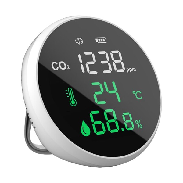 Absdefen CO2センサー 二酸化炭素濃度計 CO2濃度計 CO2測定器 温湿度計 高精度 多機能 室内 二酸化炭素測定器 CO2モニター 空気質検知器 リアルタイム監視 見やすい ポータブル 室内酸素濃度 7,334円