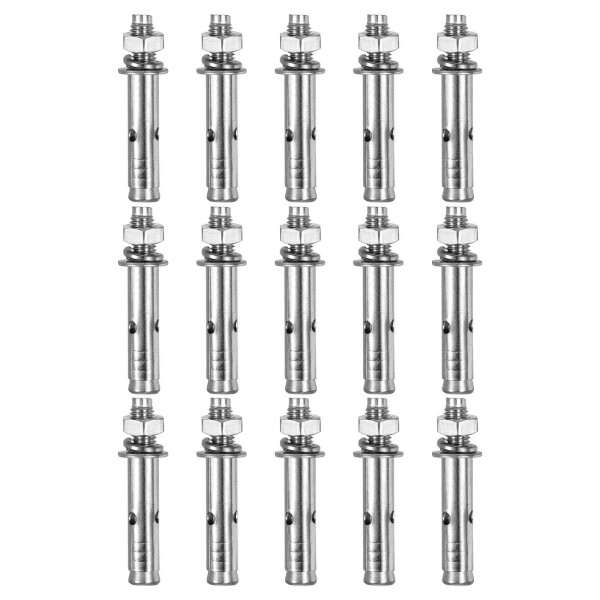 DTGN M8 x 60 エクスパンションボルト - 50個入り - コンクリート・乾式ブロック壁用 - 304ステンレス鋼 - シルバー