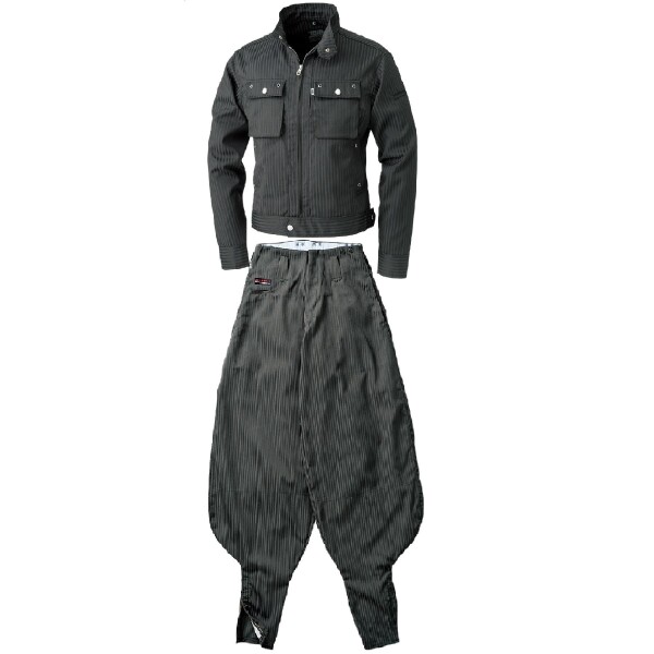 (寅壱) 作業着 作業服 寅一 上下セットブルゾン×超超ロング (7160s124418) スミグレー(77) 4L×W95cm ニッカポッカ 作業ズボン 大きいサイズ