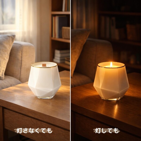 No Label Candle Company アロマキャンドル -community- 510g（約100時間） ココナッツソイワックス 木芯（ウッドウィック） ムスク サンダルウッド マホガニーシア 天然植物由来 ギフト・インテリ_6