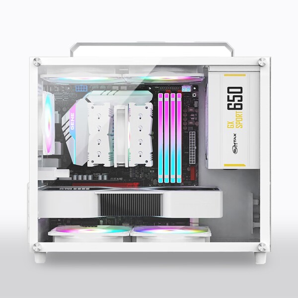 pcケース ミドルタワー pcケース 透明強化ガラスモデル micro-atx シルバー MINI型
