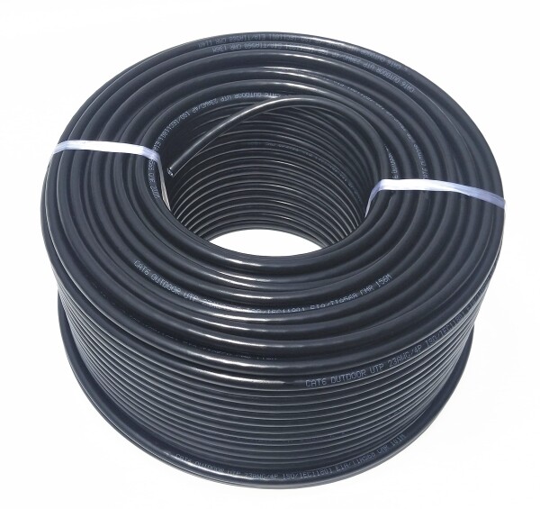 100M CAT6 屋外高耐久 LANケーブル 屋外用 自作用 カテゴリー6 PE(ポリエチレン) 2重被覆 専用ピン付 屋外仕様 PoE対応 屋外対応 紫外線 難燃性 耐候性 高耐久 耐水 アウトドア ランケーブル （