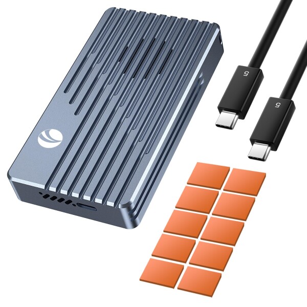 VCOM M.2 NVMe SSDケース Thunderbolt 5 対応 80Gbps 高速転送 アクティブ冷却ファン搭載 アルミ合金 外付けSSDケース 2280 専用 Mac/Windows対応 (NVMe専用 80G) 18,592円