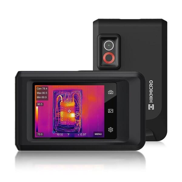 HIKMICRO PocketC サーモグラフィーカメラ、256 x 192 IR解像度、640x 480 Super IR、8MP可視光カメラ、ビデオ録画、3.5インチタッチスクリーン、-20°C〜400°C