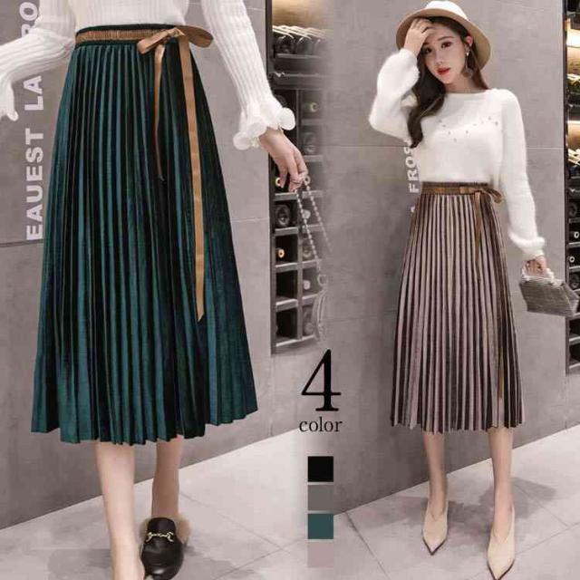 スカート 秋冬 レディース プリーツスカート ロング丈 ベロア素材 ロングスカート ウエストゴム フレアスカート コーデ オシャの通販はau Pay マーケット ｓｕｎｆｌｏｗｅｒ