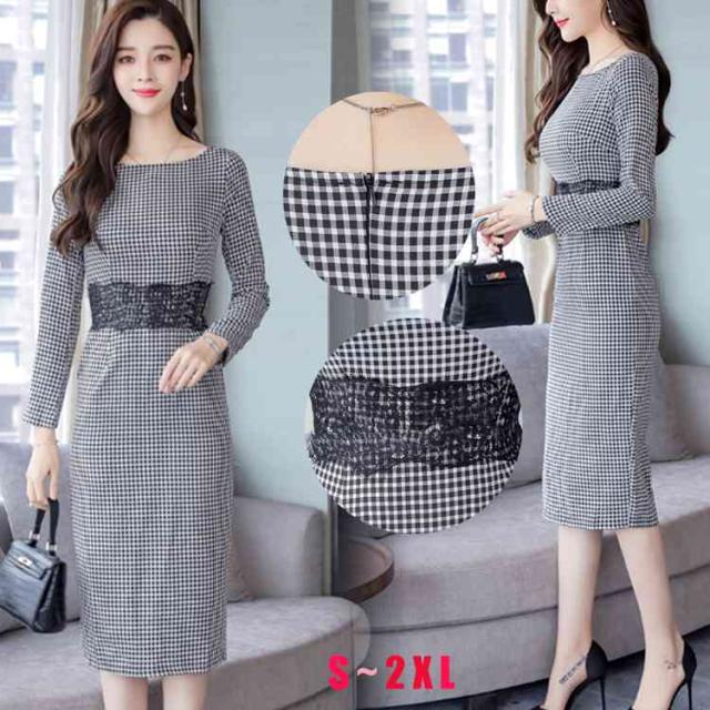 膝丈ワンピース レディース 秋服 ミディアム丈 ワンピース チェック柄 レース ワンピース 腰括れ きれいめ S 2xl 新作の通販はau Pay マーケット ｓｕｎｆｌｏｗｅｒ