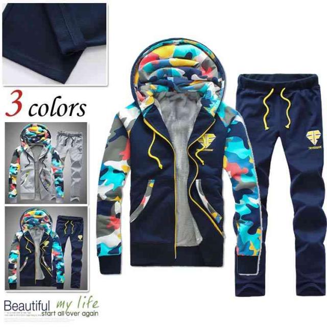 スウェットセットアップ メンズ 上下セット パーカー ジップアップ カラフル迷彩 切り替え ロングパンツ スポーティー レディーの通販はau Pay マーケット ｓｕｎｆｌｏｗｅｒ