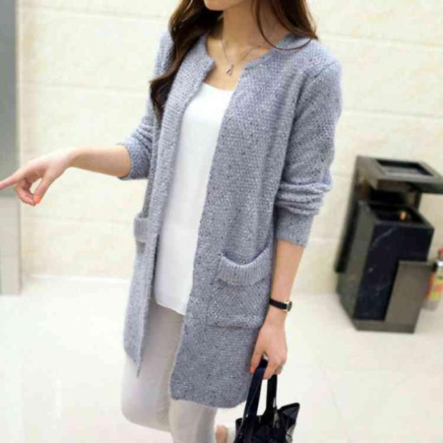 ニット ジャケット風 ロングカーディガン ネップ ポケット付き アイボリー グレー ピンク ブルー レディース かわいい 羽織りの通販はau Pay マーケット ｓｕｎｆｌｏｗｅｒ
