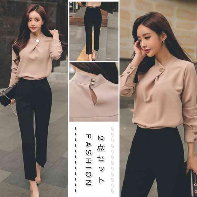 パンツスーツ レディース セットアップ 長袖 無地 おしゃれ オフィス 上下セット 大人 カジュアル 結婚式 二次会 お宮参り の通販はau Pay マーケット ｓｕｎｆｌｏｗｅｒ