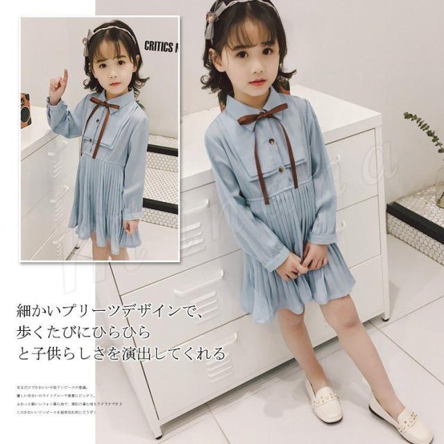 女の子 リボン付きワンピース 子供服 ワンピース プリーツワンピース 長袖 シフォンワンピース キッズ こども 子ども 春 夏 の通販はau Pay マーケット ｓｕｎｆｌｏｗｅｒ
