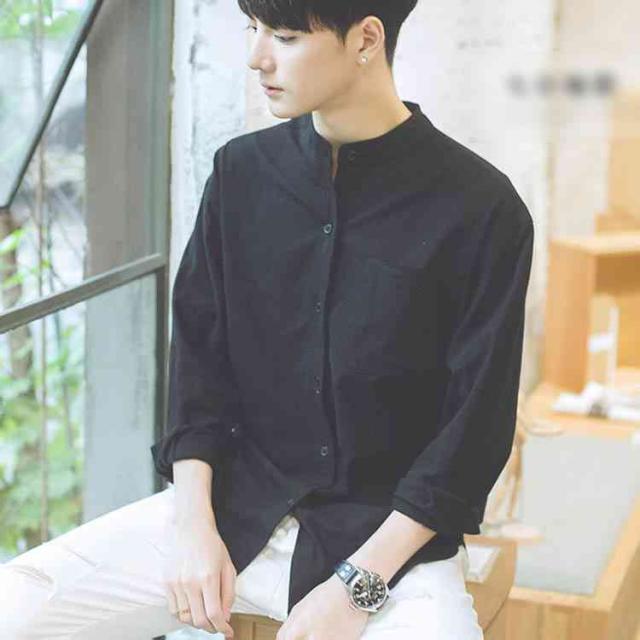 立て襟 シャツ メンズ スタンドネック 長袖シャツ 7分袖 シャツ 無地 カジュアルシャツ 長袖 メンズシャツ コットンシャツ の通販はau Pay マーケット ｓｕｎｆｌｏｗｅｒ