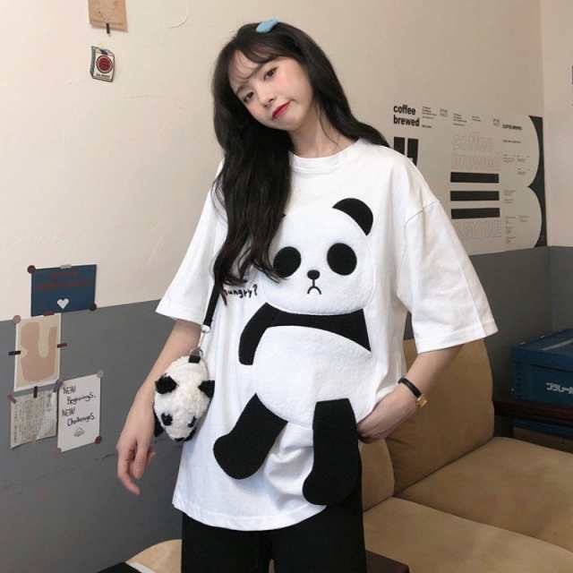 日系 Tシャツ くまちゃん パンダ柄 夏 ゆるい ダンス BF風 ヒップホップ ストリート風 韓国ファッション トップス 原宿系 カジュアル  大きいサイズ YvLNxh23T7, レディースファッション - www.velver.hu