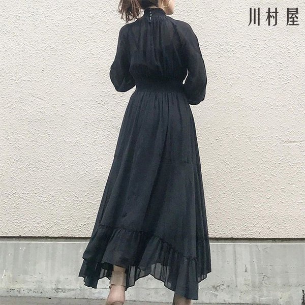 シフォンワンピース レディース 40代 キレイめ マキシ丈ワンピース 秋 長袖 黒ワンピース シフォン 結婚式ドレス オシャレ 上品 着痩せの通販はau Pay マーケット にゃニャオ