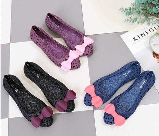 ビニールサンダル パンプス ぺたんこ リボン 透かし模様 レディース フラットサンダル スリッポン 夏新作 履きやすい 歩きやすの通販はau Pay マーケット ｓｕｎｆｌｏｗｅｒ