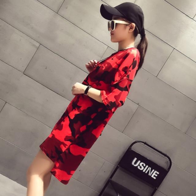 ｔシャツ 半袖 ロングｔシャツ 迷彩柄 カモフラ レディース ゆったり ロング丈 シャツ ワンピース 上着 トップス カジュアル シンプル の通販はau Pay マーケット 華やか