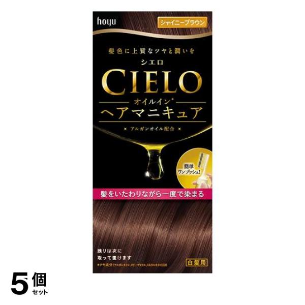 5個セット クーポン有 CIELO(シエロ) オイルインヘアマニキュア シャイニーブラウン 1個