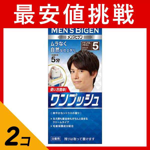 2個セットメンズビゲン ワンプッシュ 5 ナチュラルブラウン 1個の通販