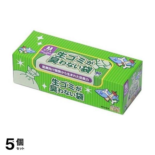 5個セット クーポン有 生ゴミが臭わない袋 BOS(ボス) Mサイズ マチ付 90枚入 (箱型)の通販は 5,030円