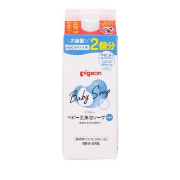 ピジョン ベビー全身泡ソープ 無香料 800mL (詰め替え用 2回分) - おふろ