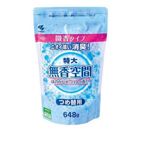 無香空間 特大 ほのかなせっけんの香り つめ替用 パウチ 648g 消臭剤