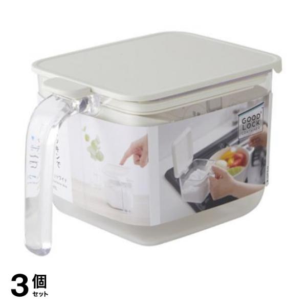 3個セット クーポン有 マーナ 調味料ポットワイド ホワイト 600mL (K-775W)