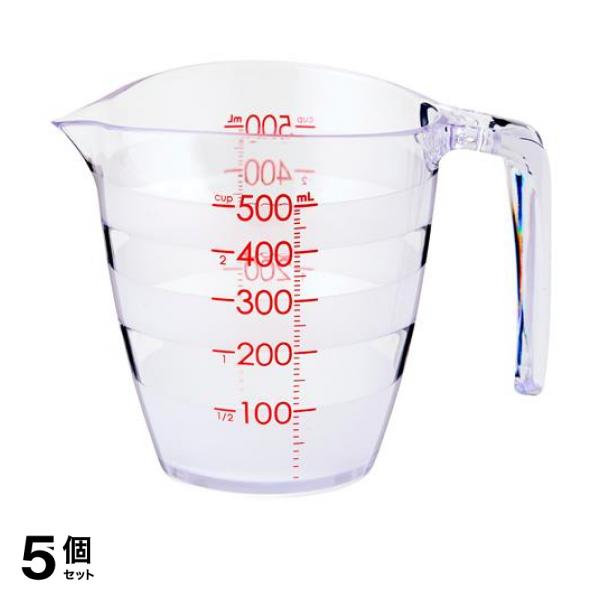 5個セット クーポン有 マーナ 目盛りが見やすい計量カップ K728CL クリア 500mL