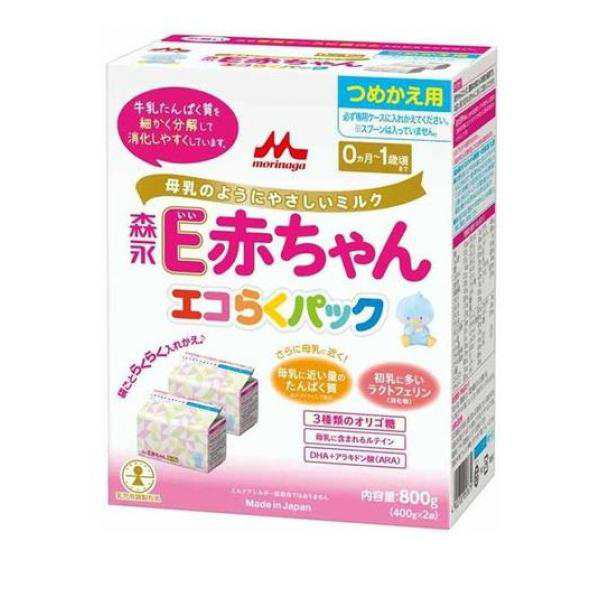 森永E赤ちゃん エコらくパック 詰め替え用 800g (=400g×2袋入) - 粉ミルク